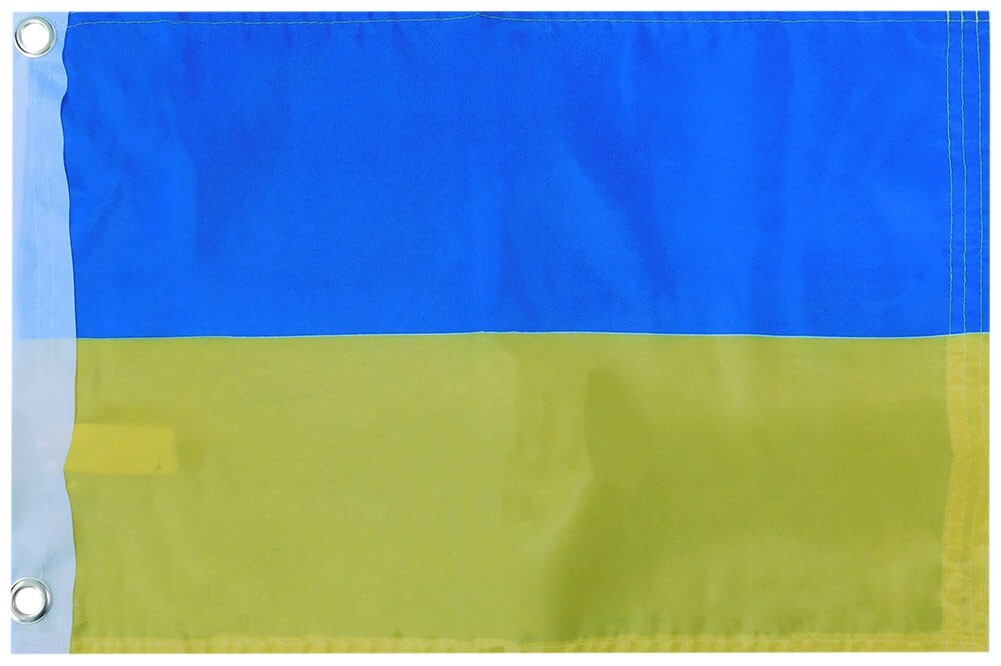 12×18 Ukraine Ukrainian Plain 12″x18″ 100D Woven Poly Nylon Car Boat Flag Grmts