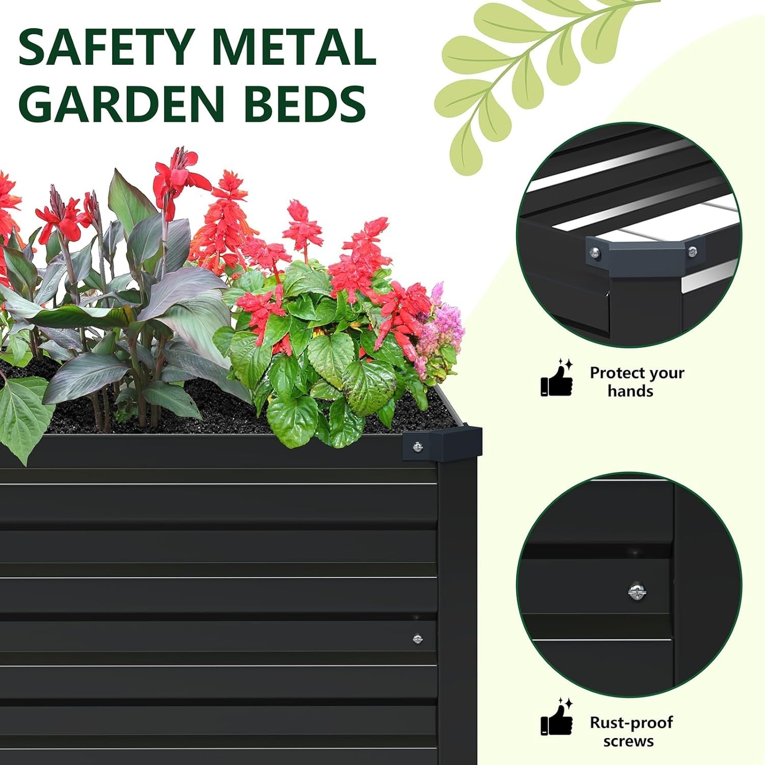 2 Pack 9x3x1FT Galvanized Raised Garden Bed Kit, Outdoor Metal Planter Box fo…