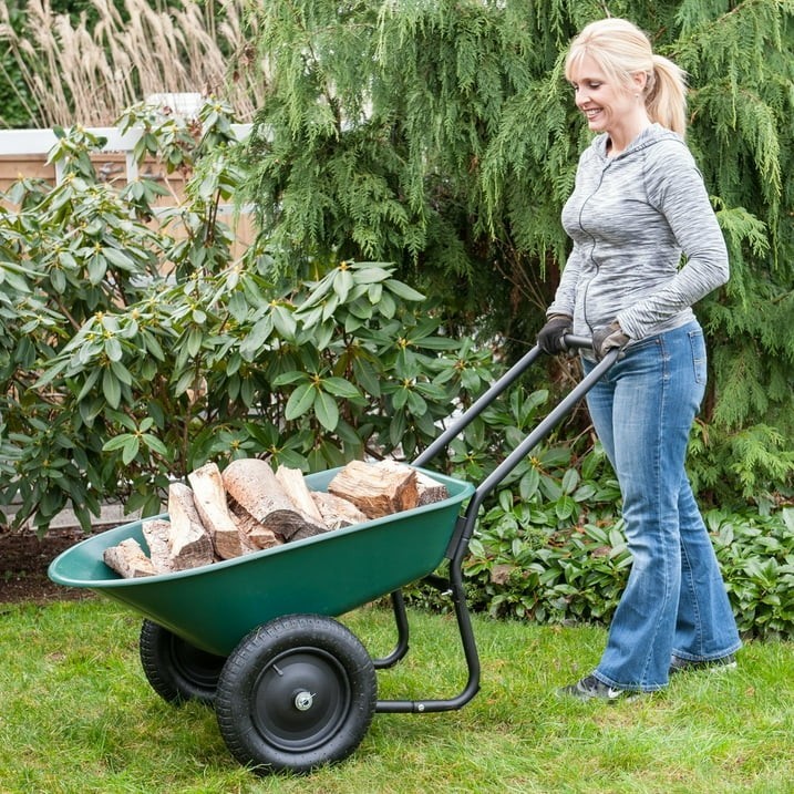 Garden Star Marathon Yard Rover 2-Wheel Poly Wheelbarrow Cart 300 lb