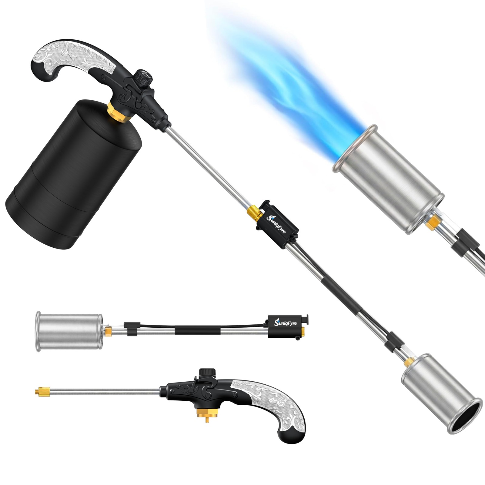 Suniqfyre Propane Torch Weed Burner, CSA Certified Black and Silver