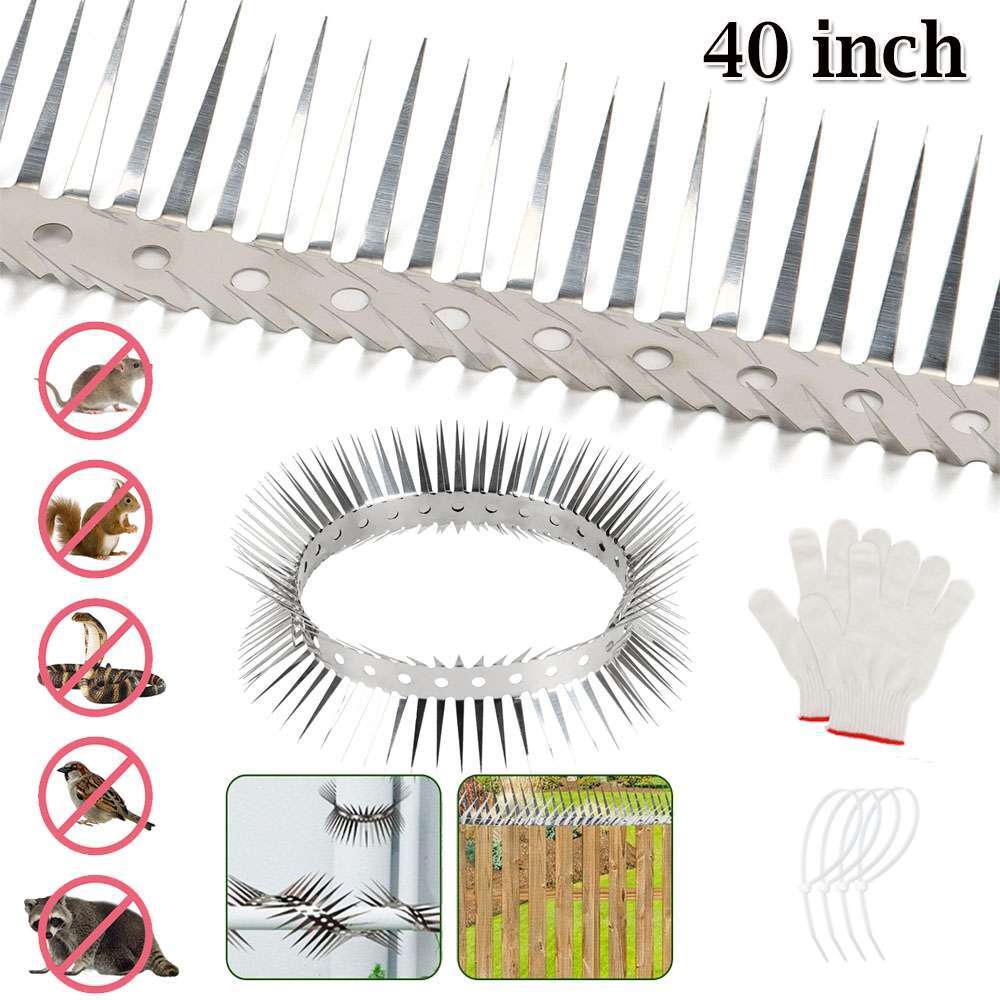 Raccoon Squirrel Spikes Stainless Steel Fence for Bird Feeder Pole,Tree Baffle
