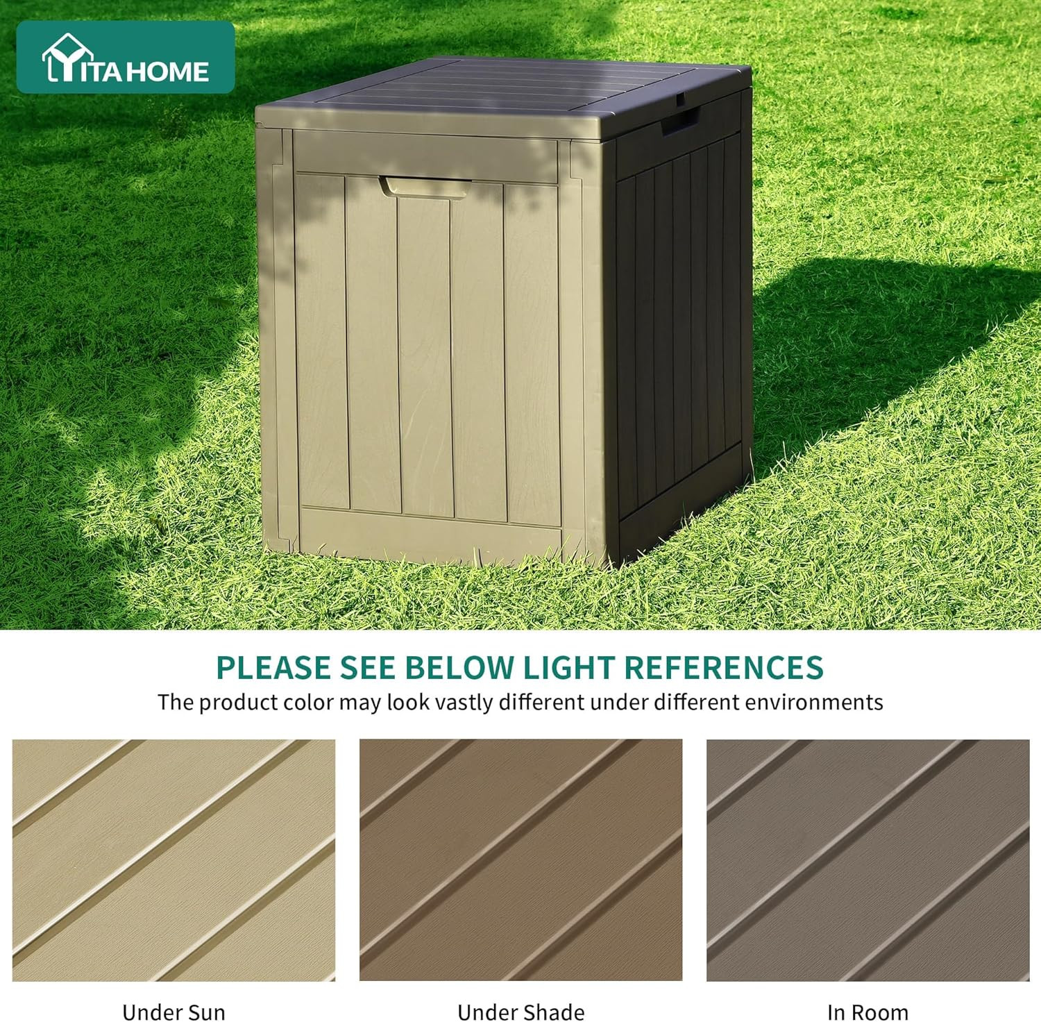 31 Gallon Outdoor Storage Deck Box, Waterproof Resin Package Delivery and Storag