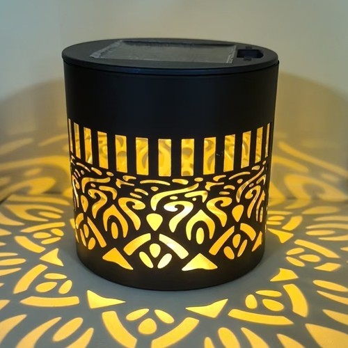 Solar Mandala Wall Light Outdoor Garden Fence Projector Lamp Patio Ambient Decor