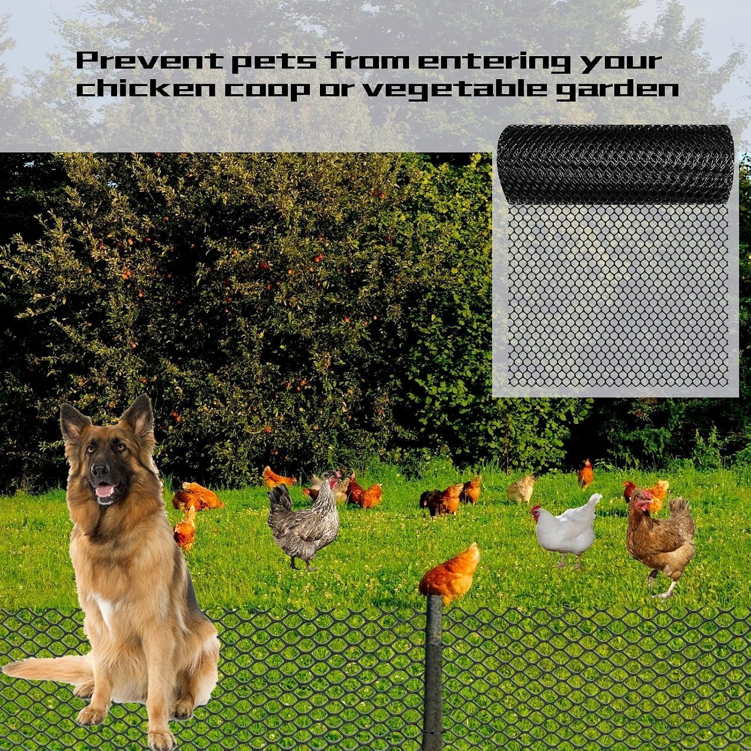 Easy-Install 7.87in x 5.91ft Plastic Chicken Wire for Gardens and Pet Protectors