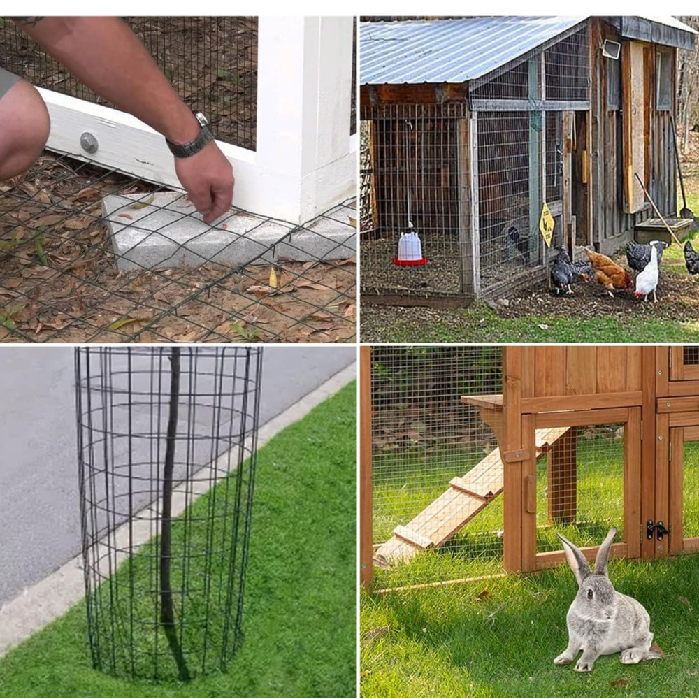 50/100FT 1/2Inx1/2In Hardware Cloth Chicken Wire Fence Vinyl Coated Welded Mesh