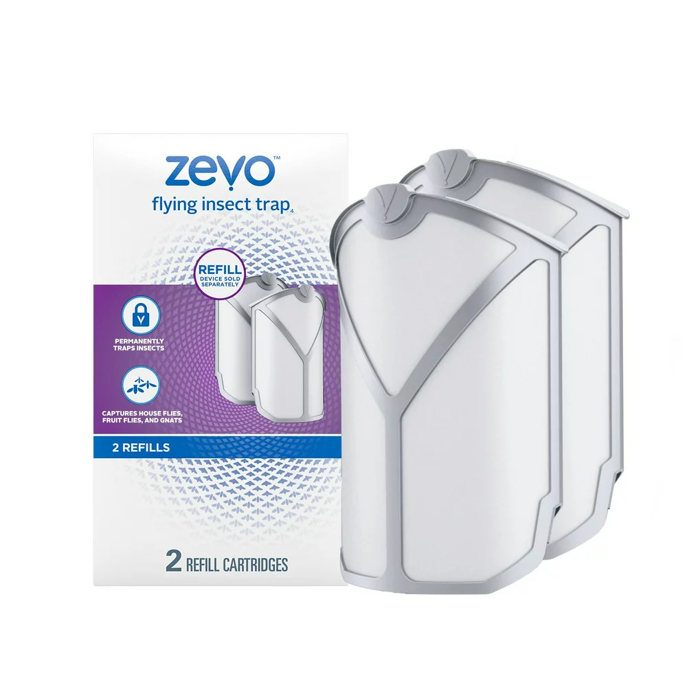Zevo Flying Insect Trap, Fly Trap Refill Cartridges 2 Refill Cartridges Odorless