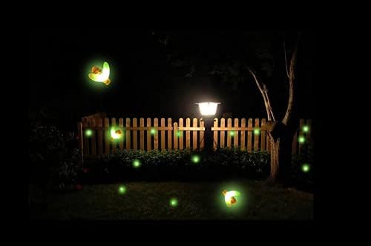 Solar Powered Firefly Lights, 9 LED Automated Pulsating String Chasing Firefly L