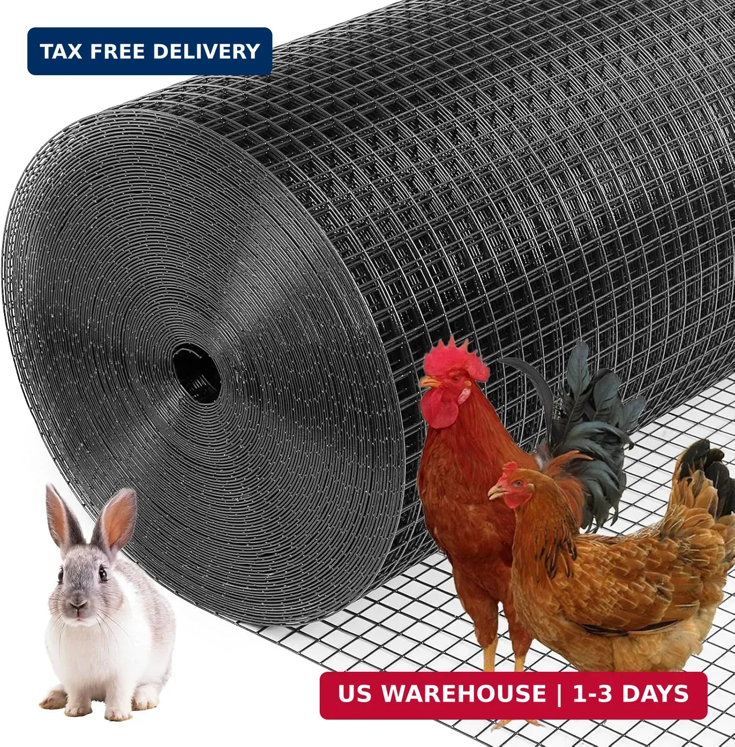 Black Hardware Cloth 1/2inx48inx100ft, 19GA, Chicken Wire Fencing Roll, Black Ch