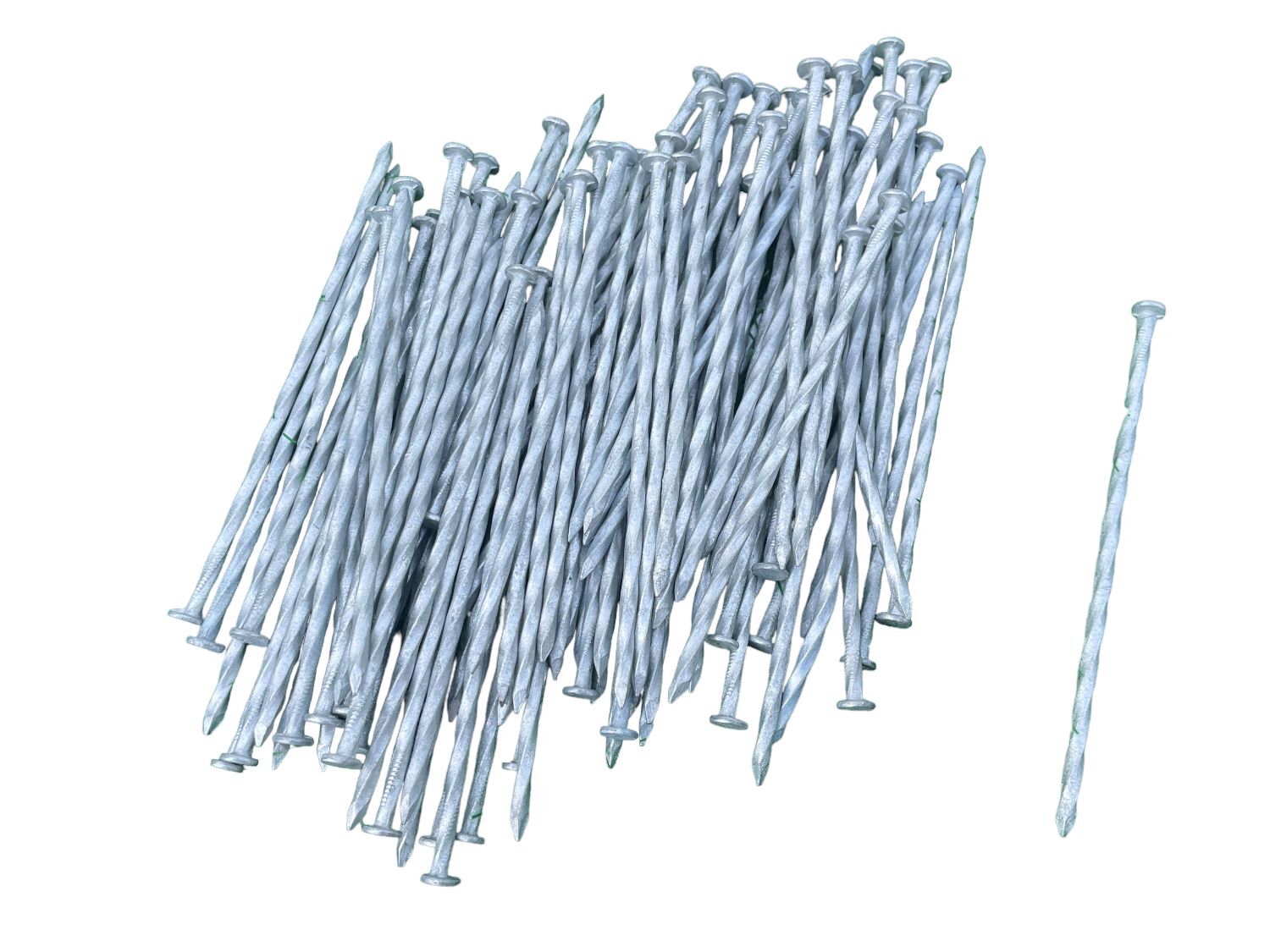 Sandbaggy 6 in. Galvanized Landsacpe Edging Spikes – Spiral Nail – 7 Gauge Steel