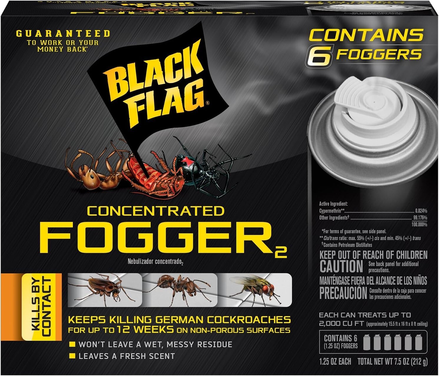 6 Can Fogger Bomb Insect Killer Bug Flies Roach Spider Indoor Bed Kill Shot Tick