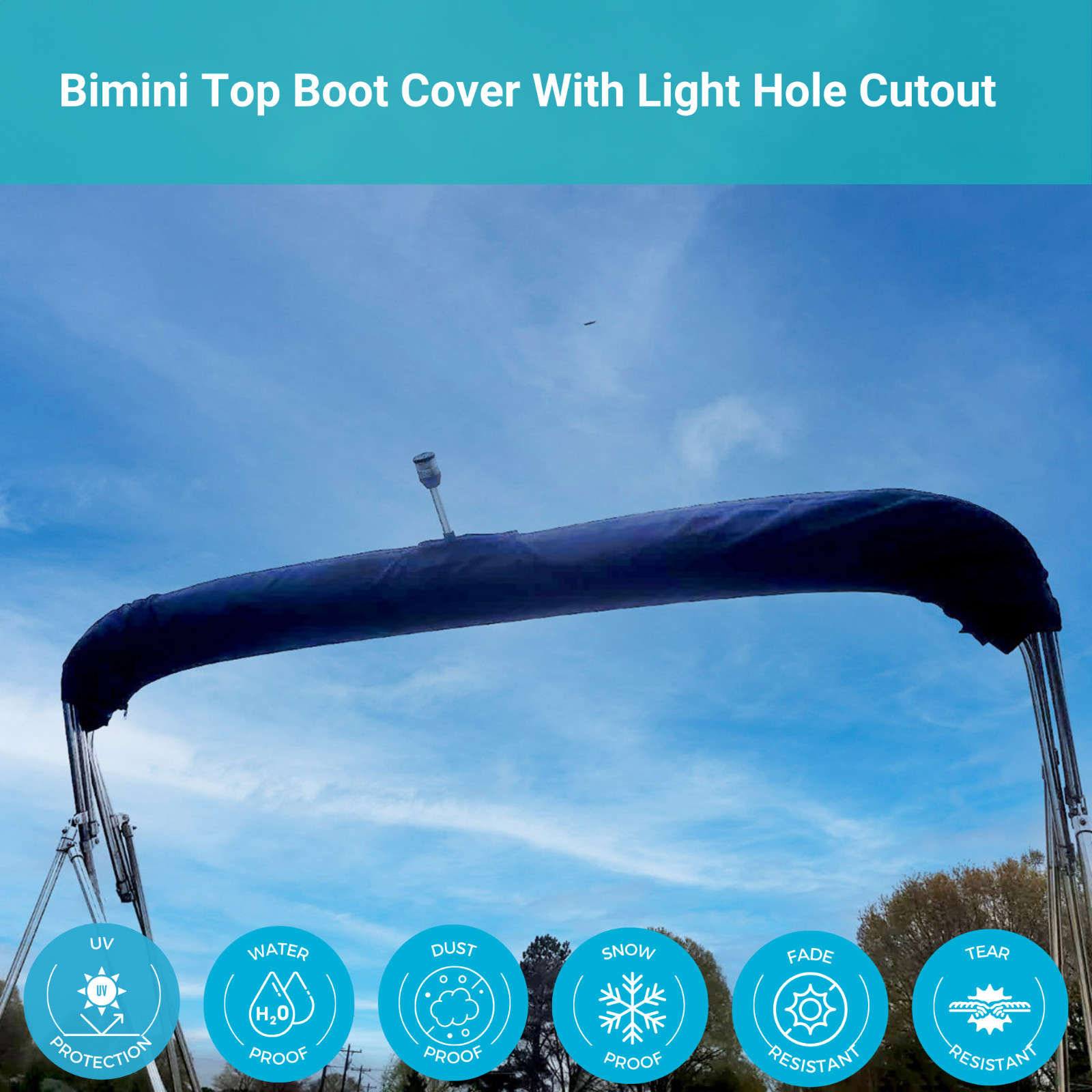 Bimini Top Boot Cover Storage Suitable for 3 – 4 Bows Tops waterproof heavy duty