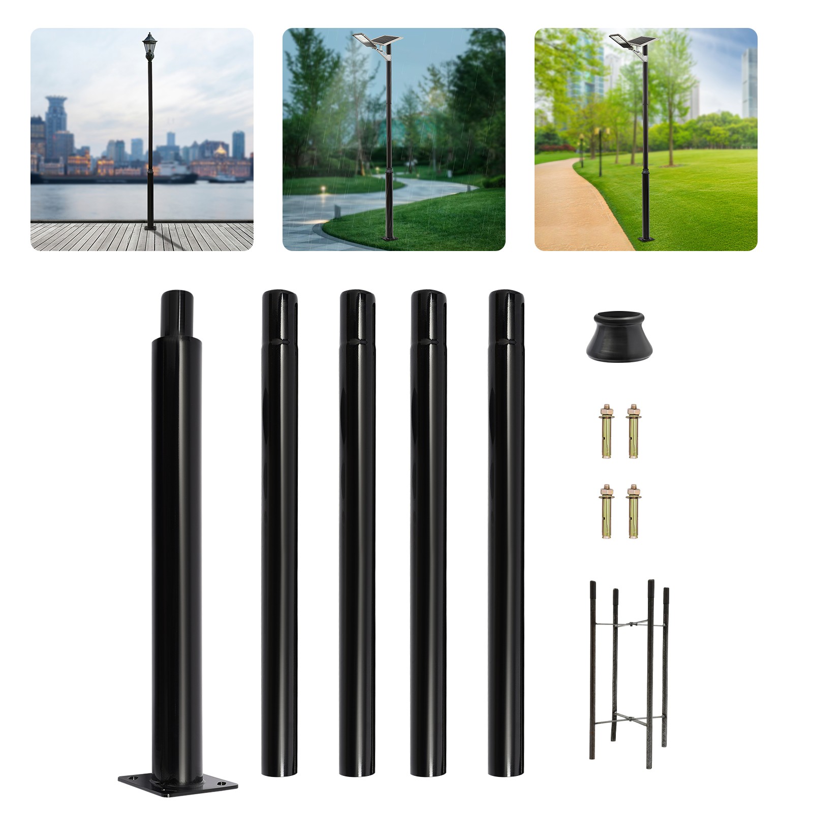Outdoor Street Light Pole Courtyard Parking Lot Lighting Lamp Post 220.46lbs