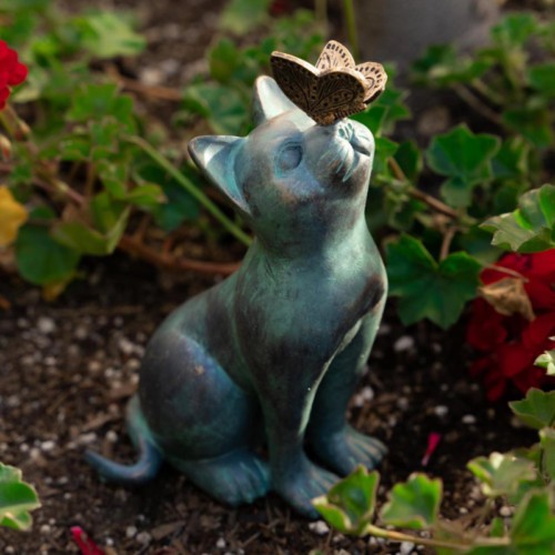 Cat Resin Statue Lawn Porch Yard Home Garden Decor Outdoor Sculpture Ornaments