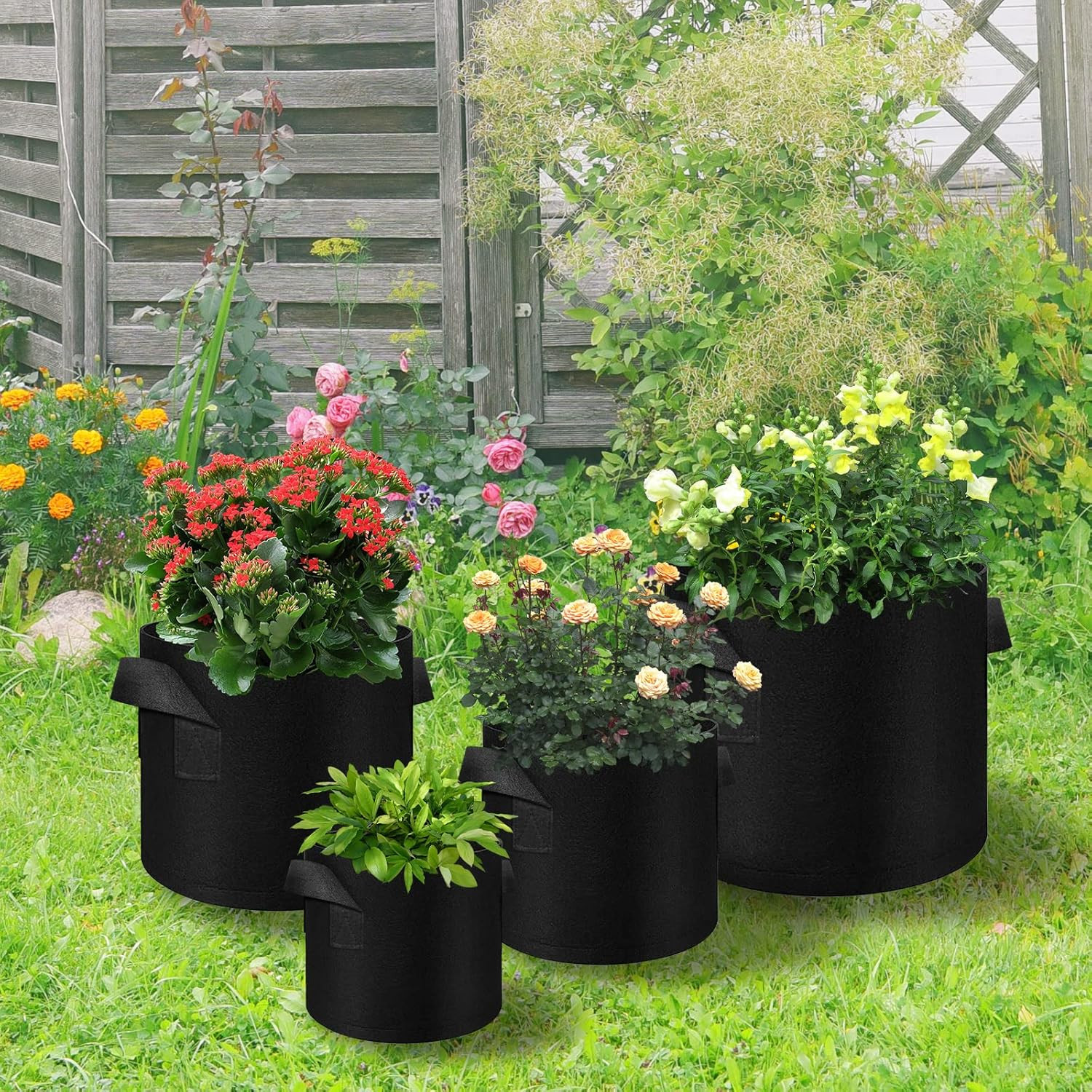 100-Pack 10 Gallon Grow Bags, Heavy Duty Thickened Nonwoven Aeration Fabric Pots