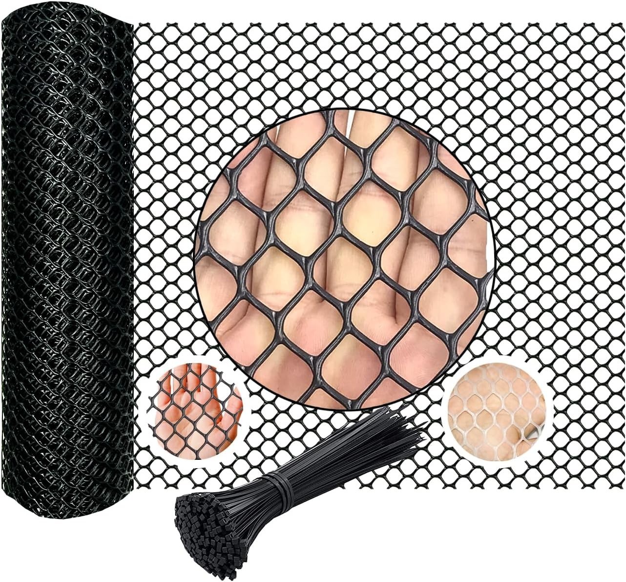Easy-Install 7.87in x 5.91ft Plastic Chicken Wire for Gardens and Pet Protectors