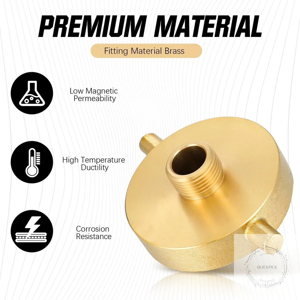 1 Pack Fire Hydrant Hose Adapter 2-1/2″ NST/NH Female x 3/4″ GHT Male Hydrant