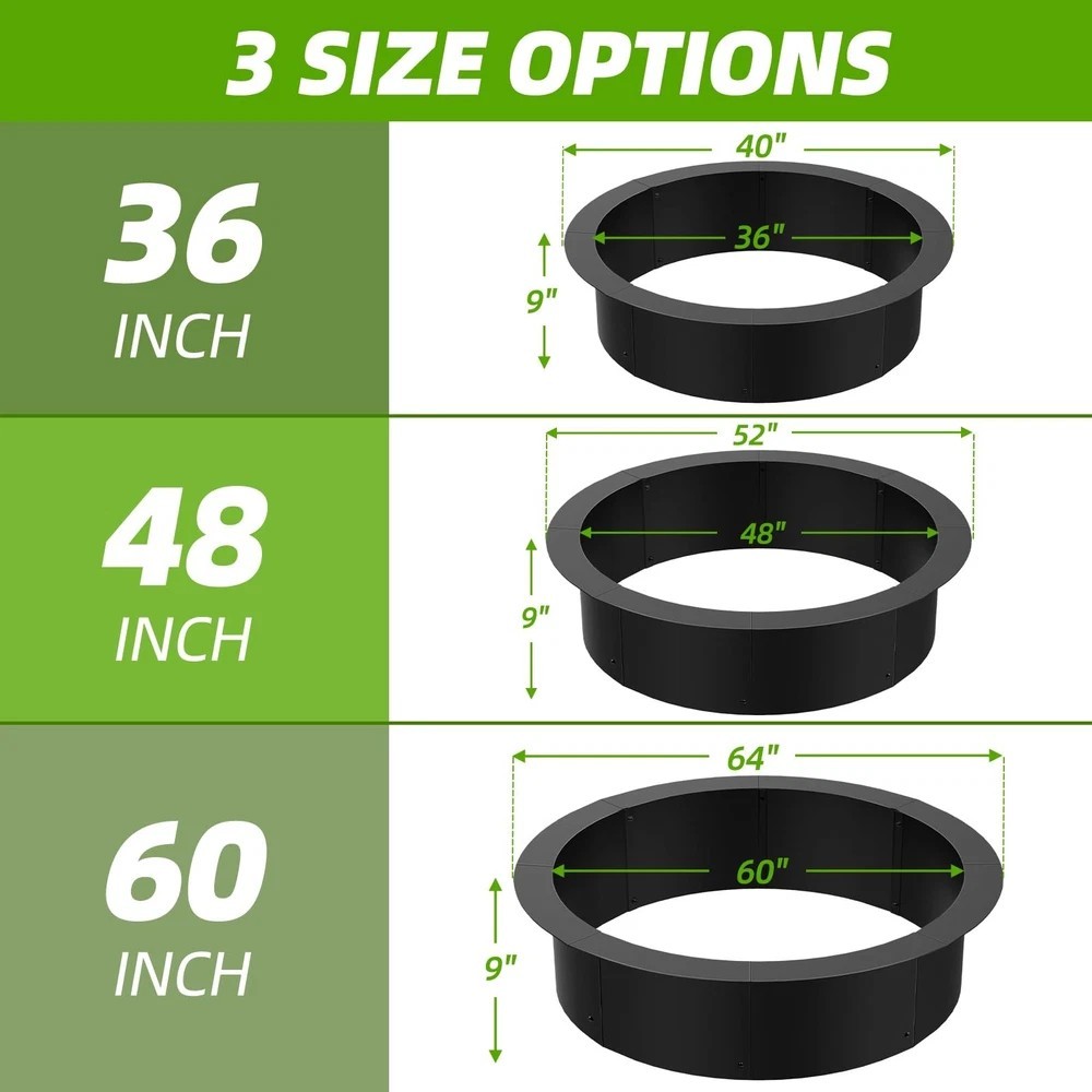 60 inch Inner Fire Pit Ring, 64 inch Outer Large Round Steel Fire Pit Insert …