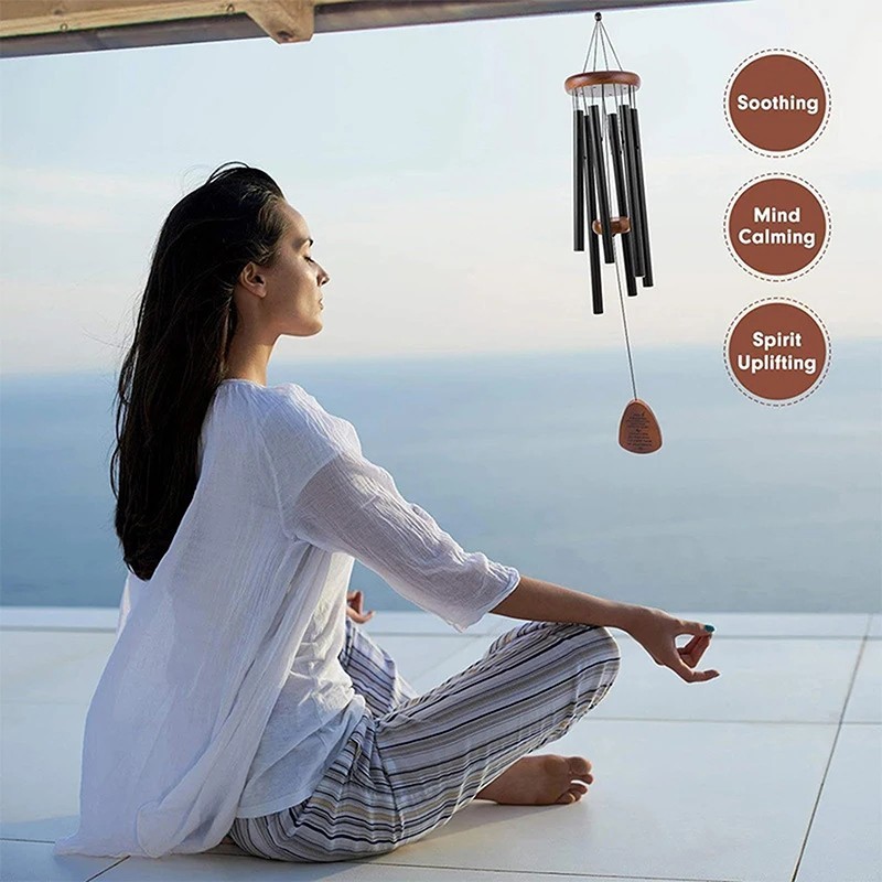 Large Deep Resonance Serenity Wind Chimes Metal Deep Tone Outdoor Home Decor US