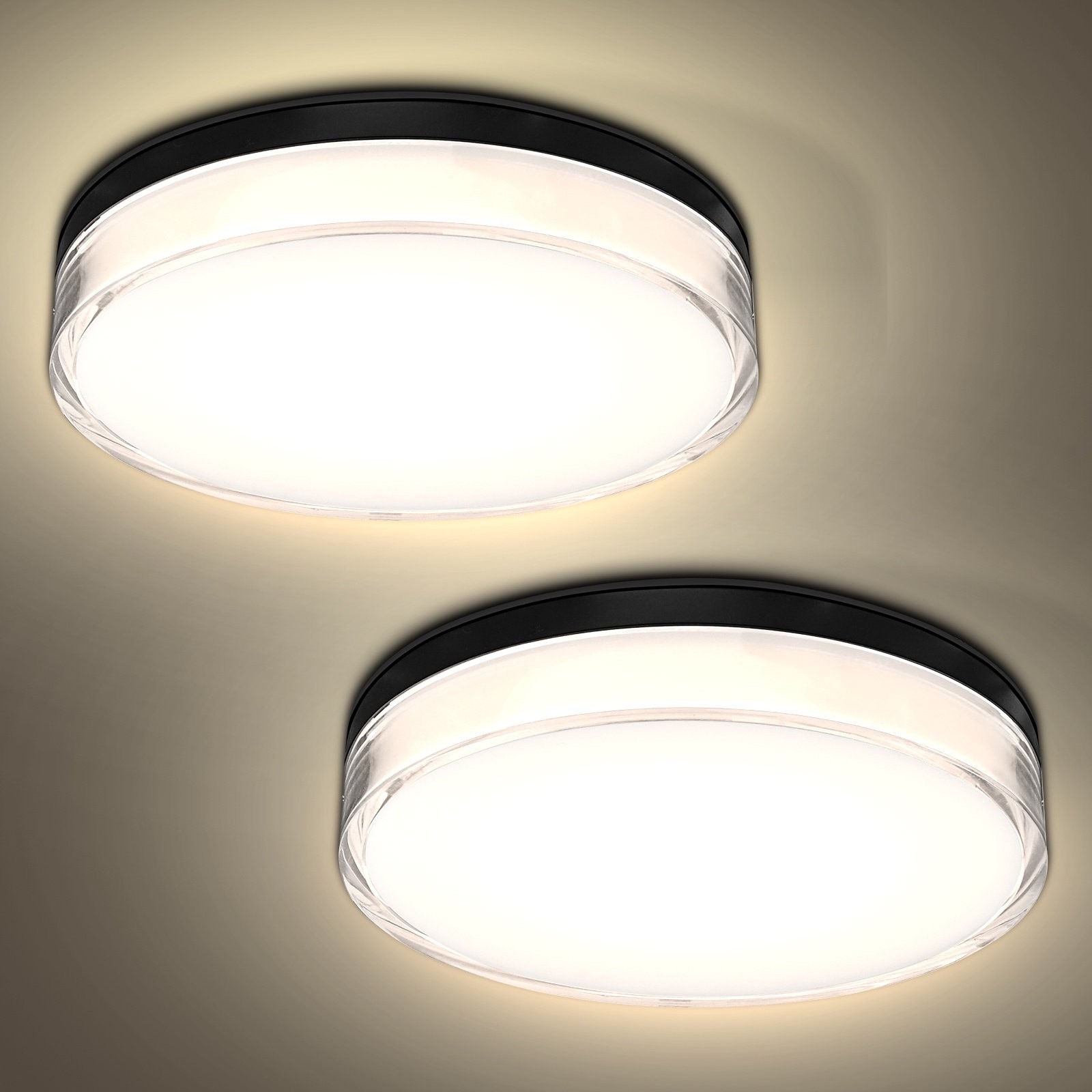 Luxrite Slim 7″ LED Flush Mount Light, 15W, 1000LM, 5CCT, Dimmable 2PK