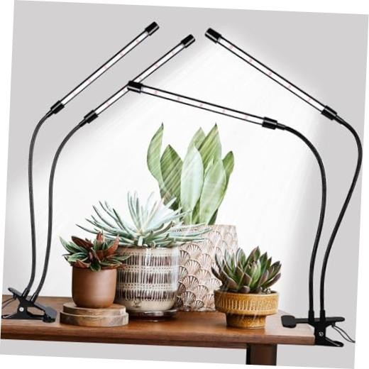 Black Grow Lights for Indoor Plants, 168 LEDs Clip Plant Lights, 2 Head 2 Pack
