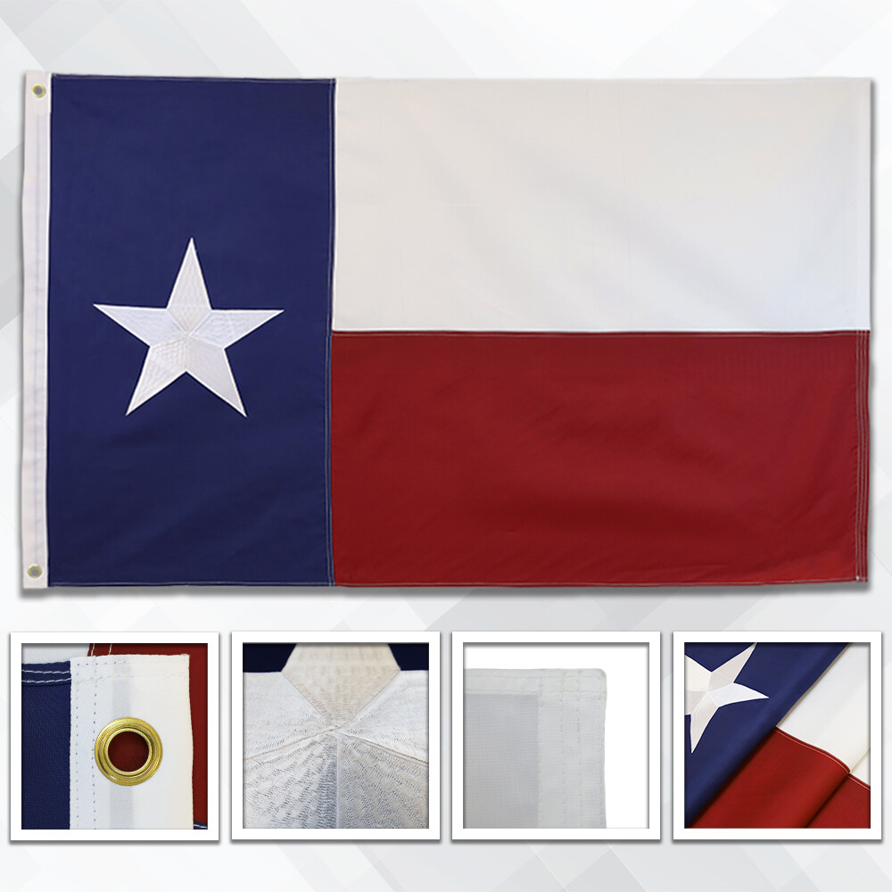 Embroidered Texas Flag 3x5ft Embroidered Texas House Flag 3′ x 5′ TX Flag