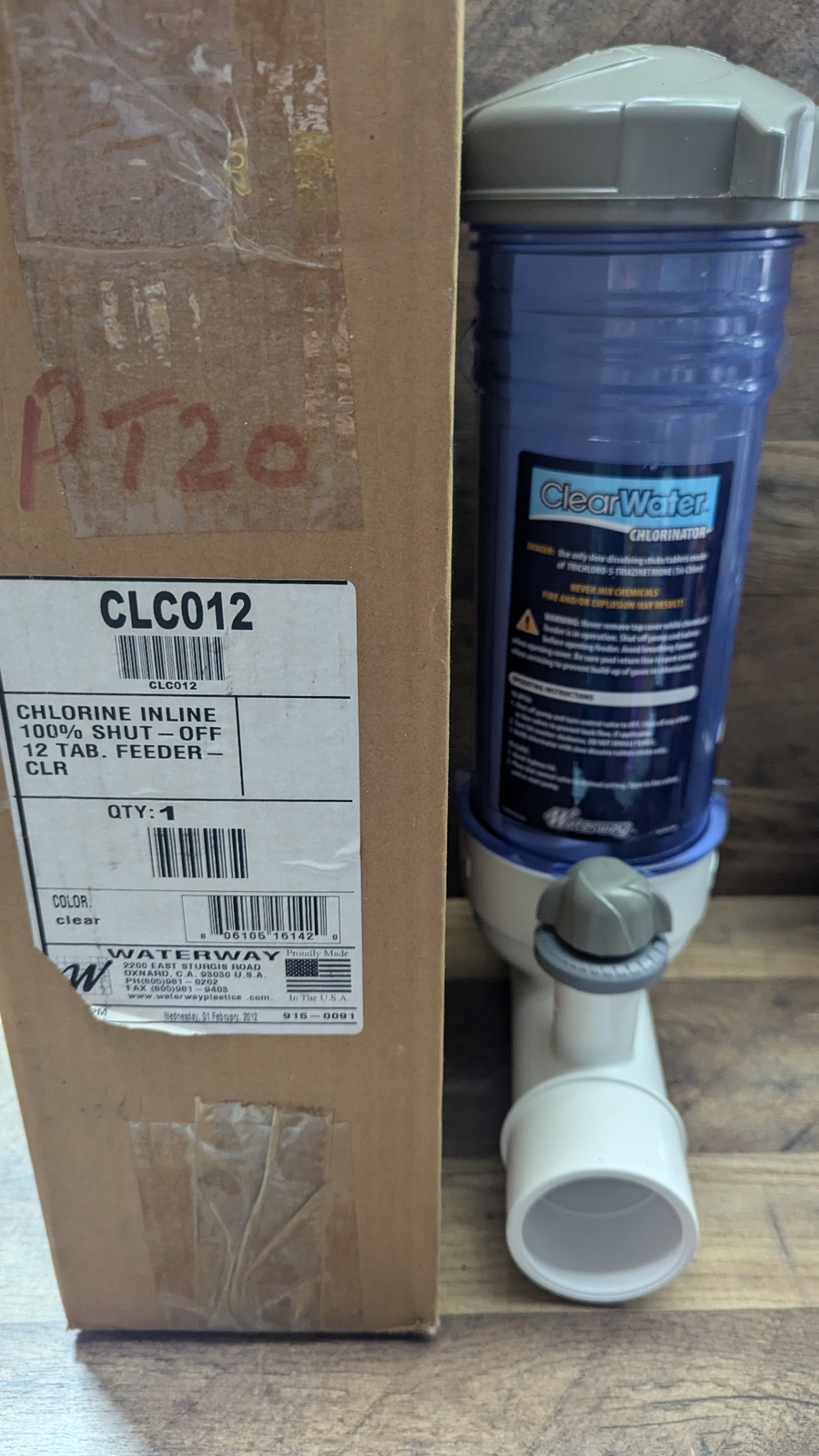 Waterway Swimming Pool Chlorinator In-Line 12 Tablet 2in. Slip CLC012