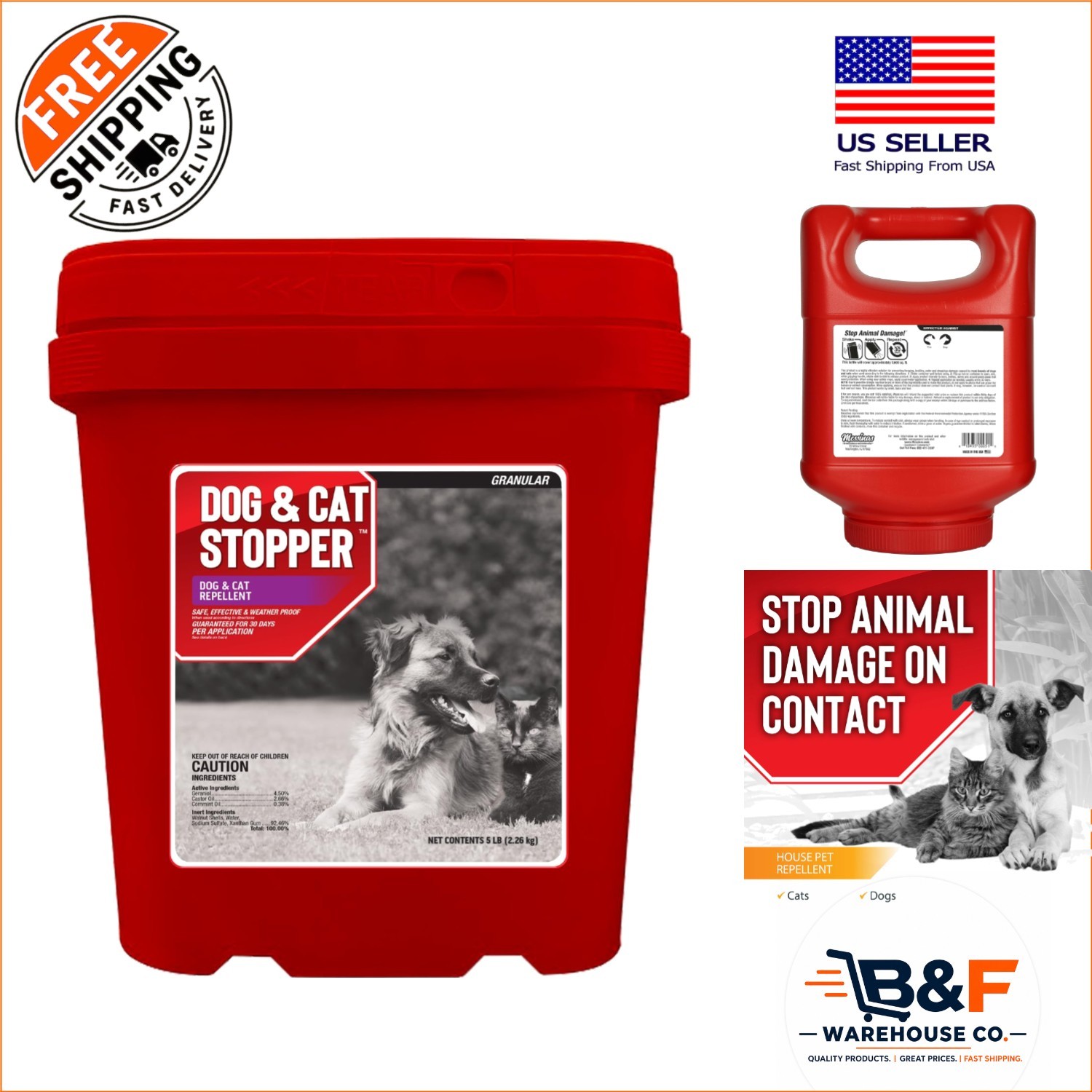 Effective -Round Animal Stopper Granular Repellent – 5 lb – Safe for Gardens