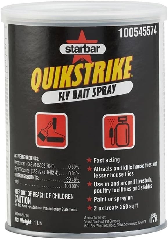 Starbar QuikStrike Fly Bait Spray – 1 lb – House Fly Control for Barns & Coops