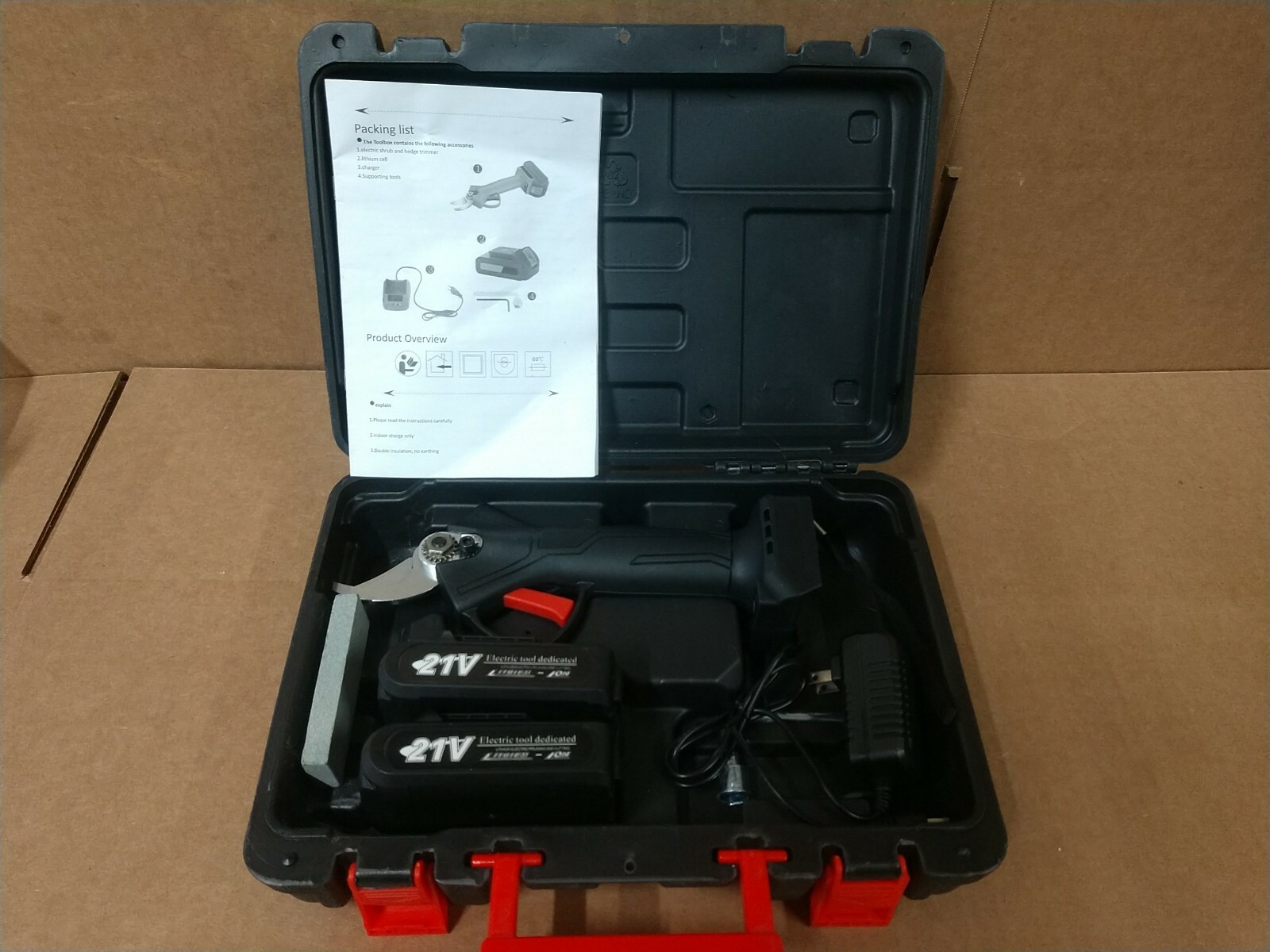 New open box 21 Volt Lithium Ion Pruning Shears