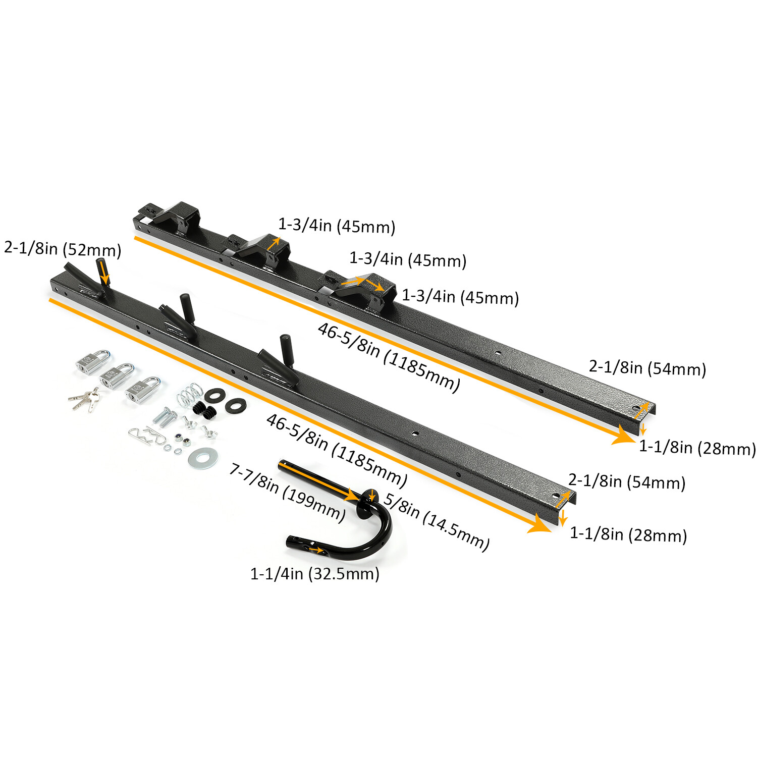 3-Place Weeder Trimmer Rack Holder For Open Landscape Trailer Lockable