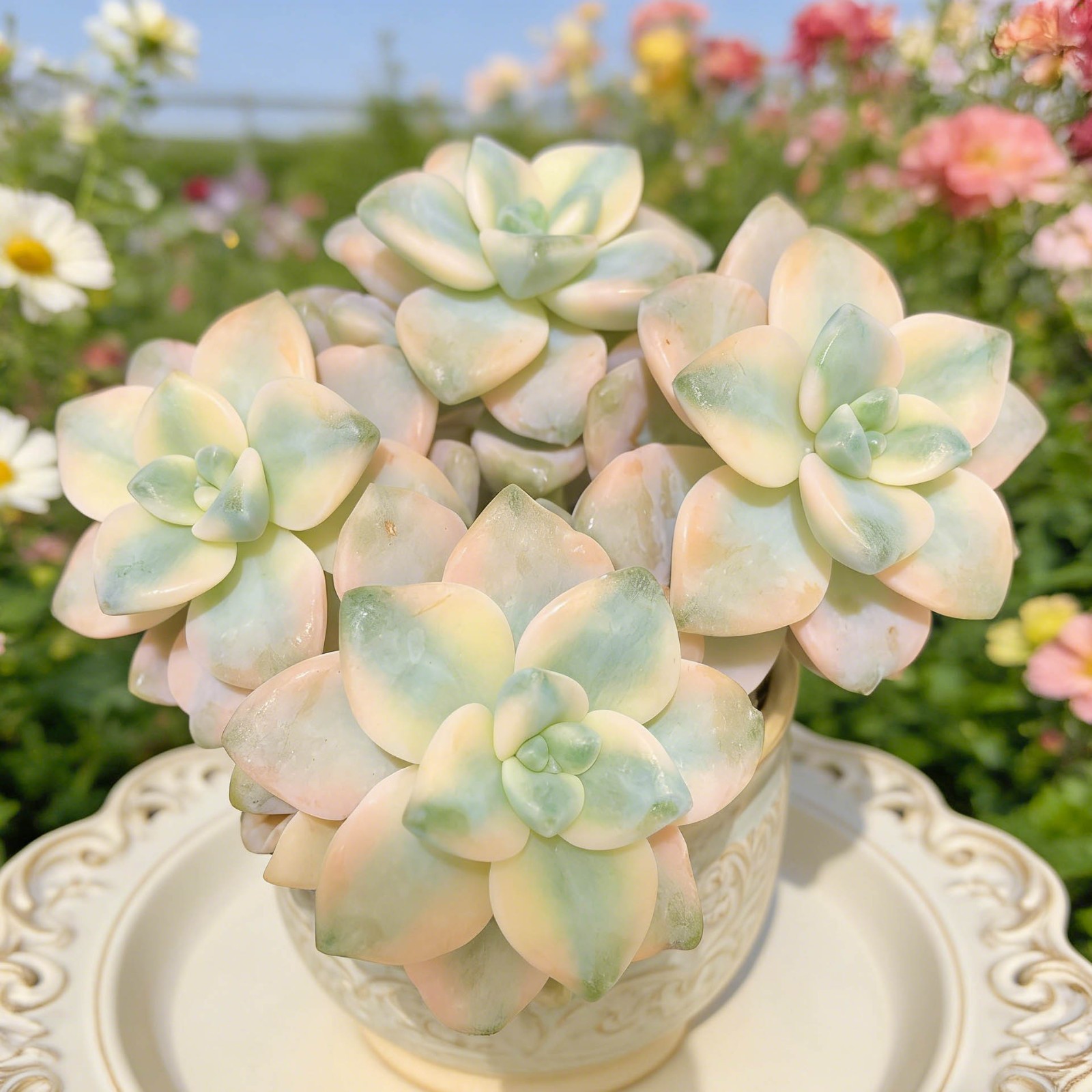 Graptoveria paraguayense bernalense variegatarare Succulents Plants Live, Bare r