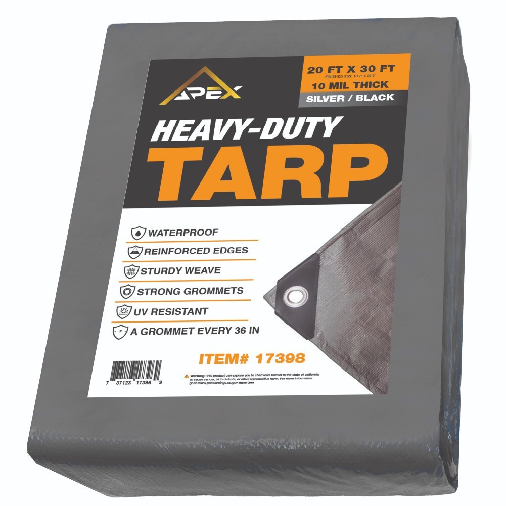 Heavy Silver/Black Tarp – 10 MIL Multipurpose UV Resistant, Waterproof Tarp
