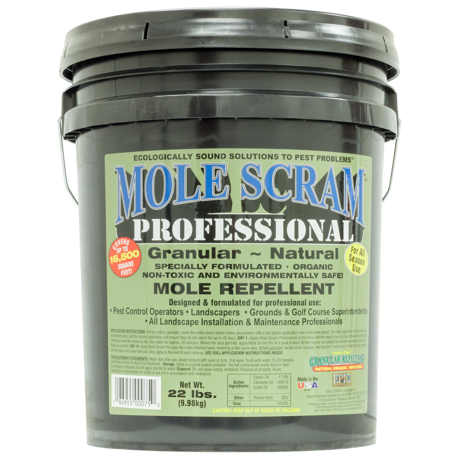 Mole Scram Professional Mole Repeller Granules 22 Lb Cvrs Up To 15,000 sq ft