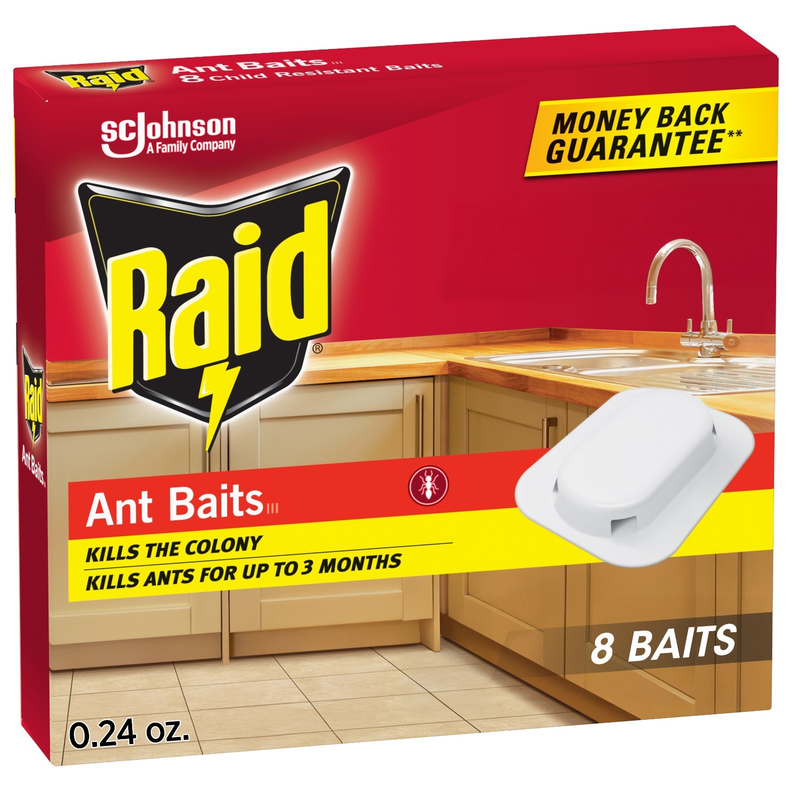 Raid Indoor Ant Bait Gel Trap 8 Count Pack Long Lasting Easy Placement Use