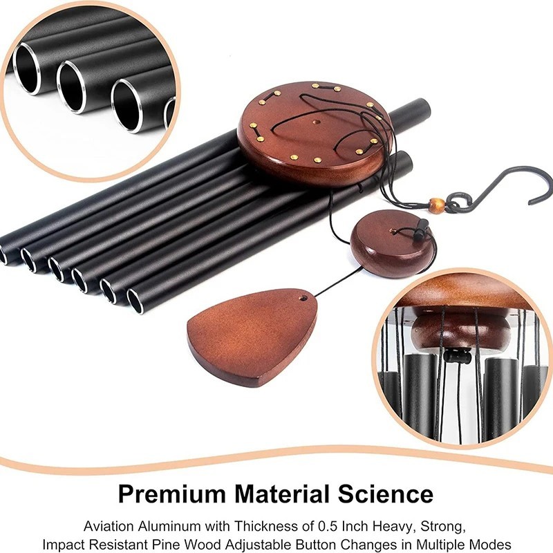 Large Deep Resonance Serenity Wind Chimes Metal Deep Tone Outdoor Home Decor US