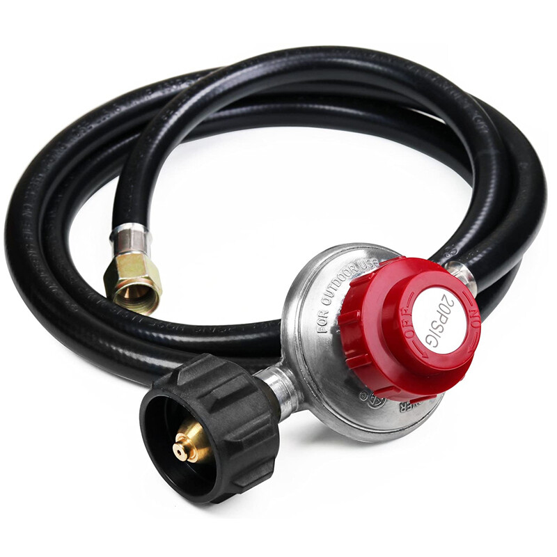 Adjustable Propane Gas Regulator Hose BBQ Grill Burner Tank with 4ft Hose 20PSIG
