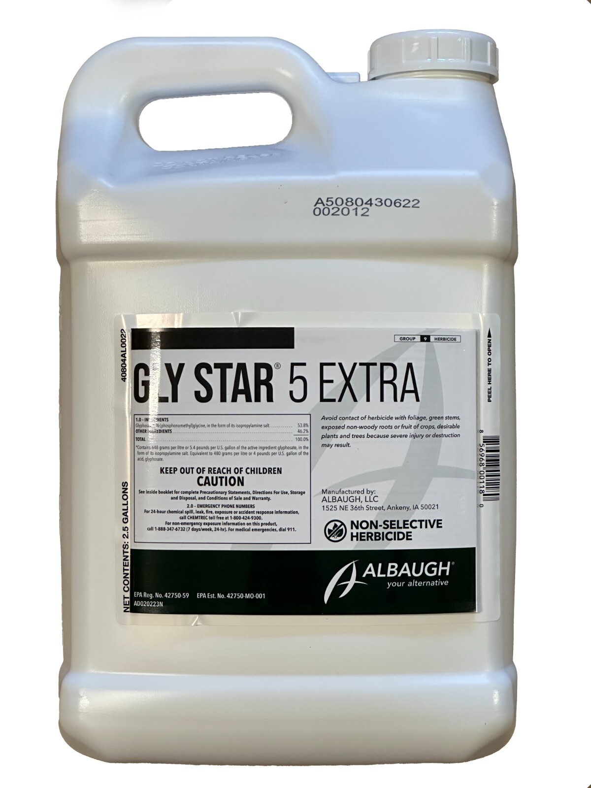 Gly Star 5 Extra Herbicide – 2.5 Gal (ag labeled 53.8% glyphosate w/ surfactant)