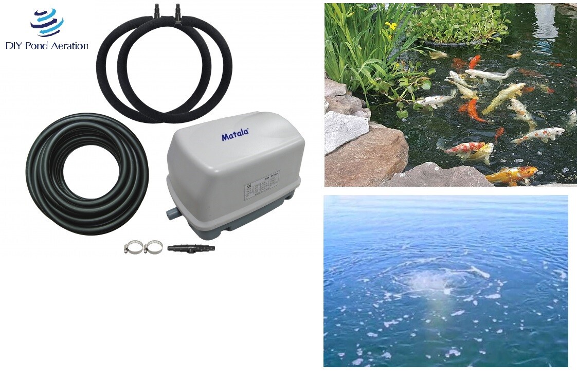 NEW Fish POND Aerator System / Septic Aeration Kit 2- Diffuser/3 YR Warrant