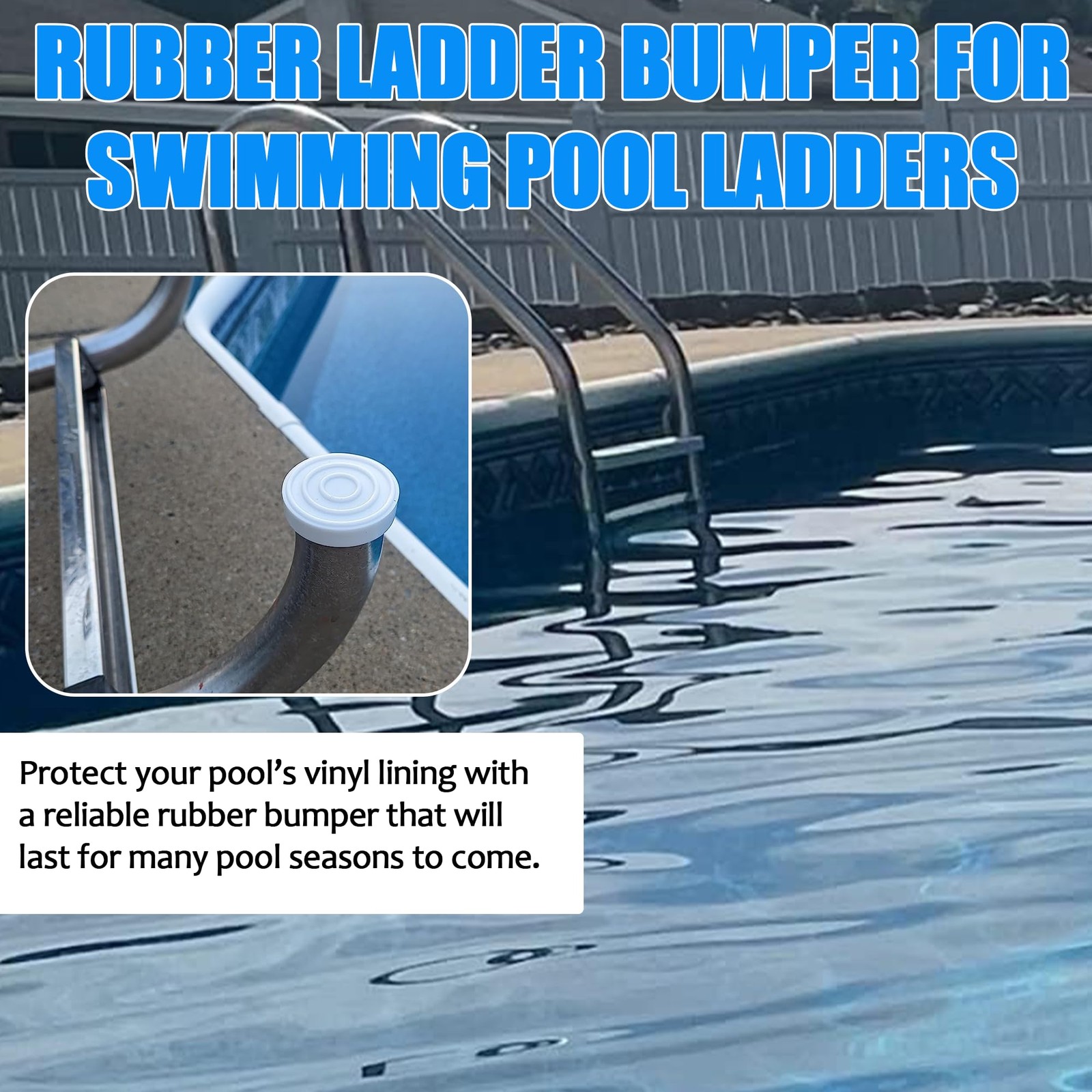 2 PCS Inside Pool Ladder Bumpers For Inground Fits 1.9 Inch Rubber End Cap