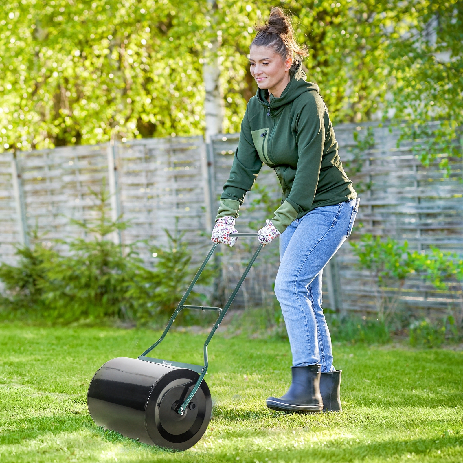 Heavy Duty Garden Lawn Weighted Roller to Flatten Ground with Steel Build