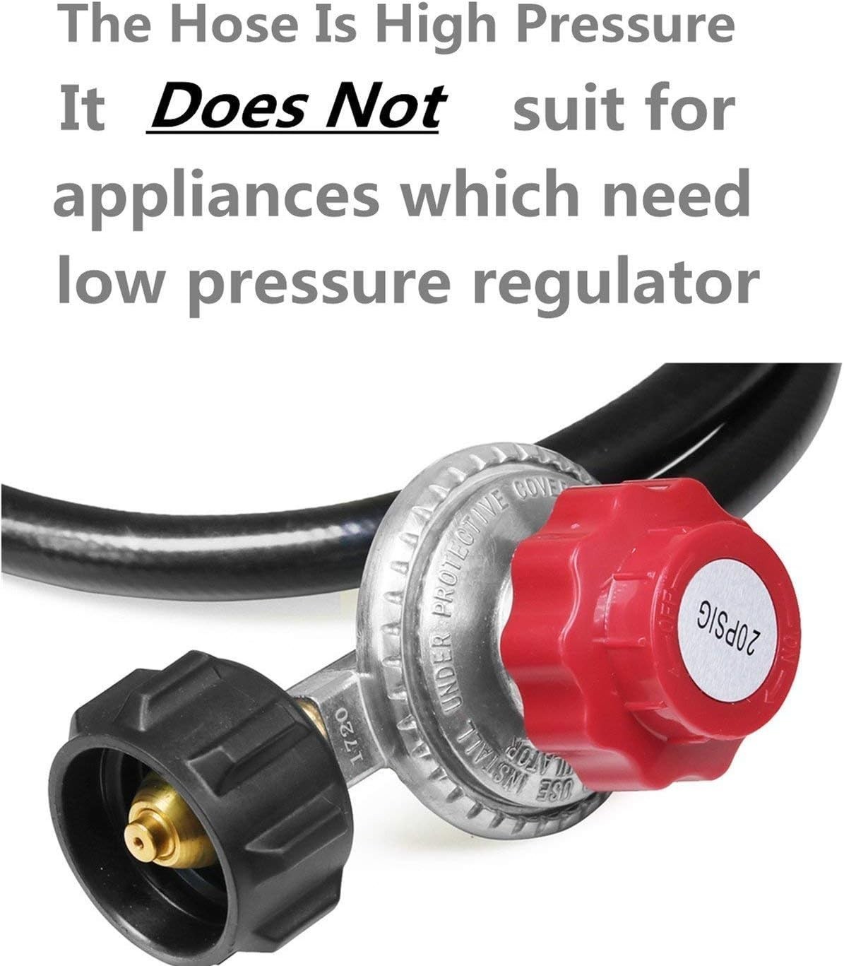 5′ LP Propane Gas Regulator Set Propane 0-20 PSI Adjustable Regulator QCC1/Type1