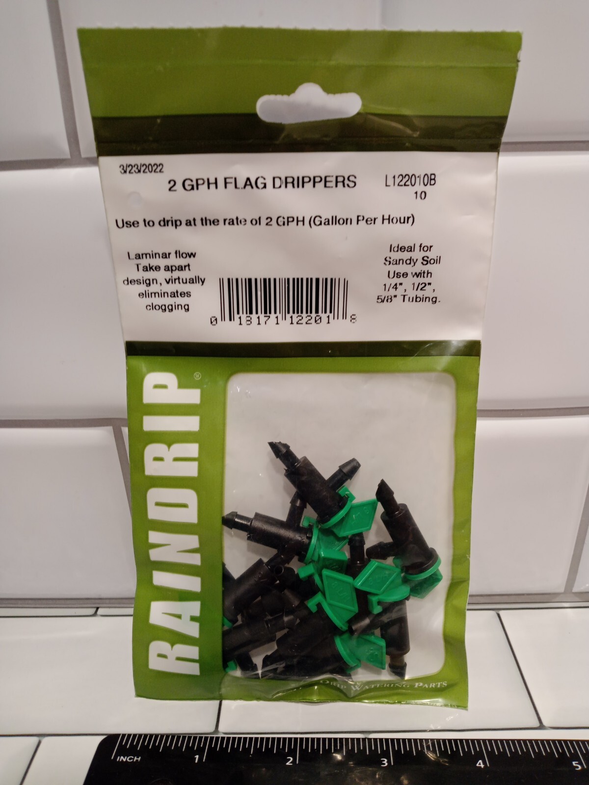Raindrip 122010 Flag Dripper, 2 GPH, Green Flag, 10-Pack L122010B FREE SHIPPING