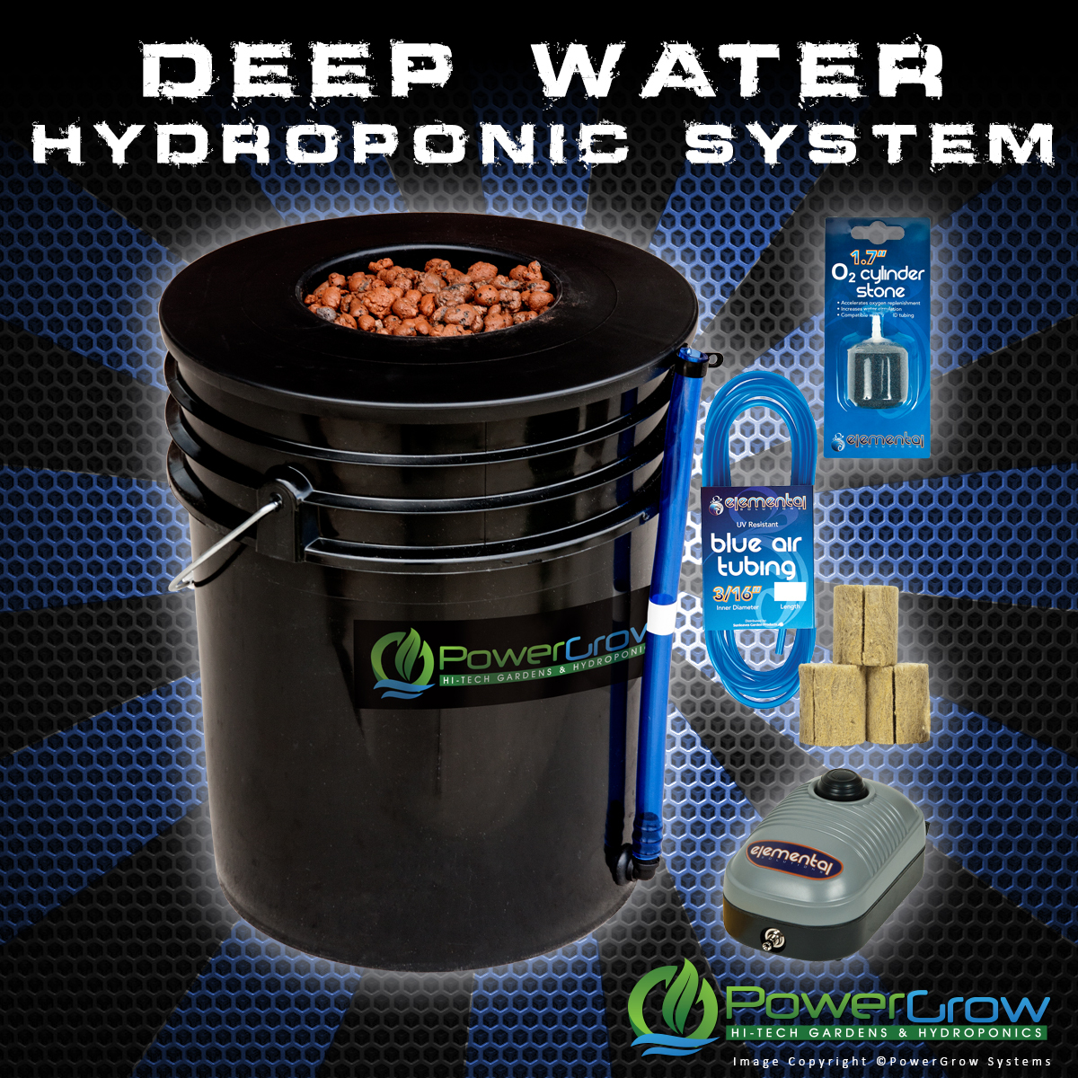 Deep Water Culture System DWC Hydroponic Kit – PowerGrow 6″ inch Lid
