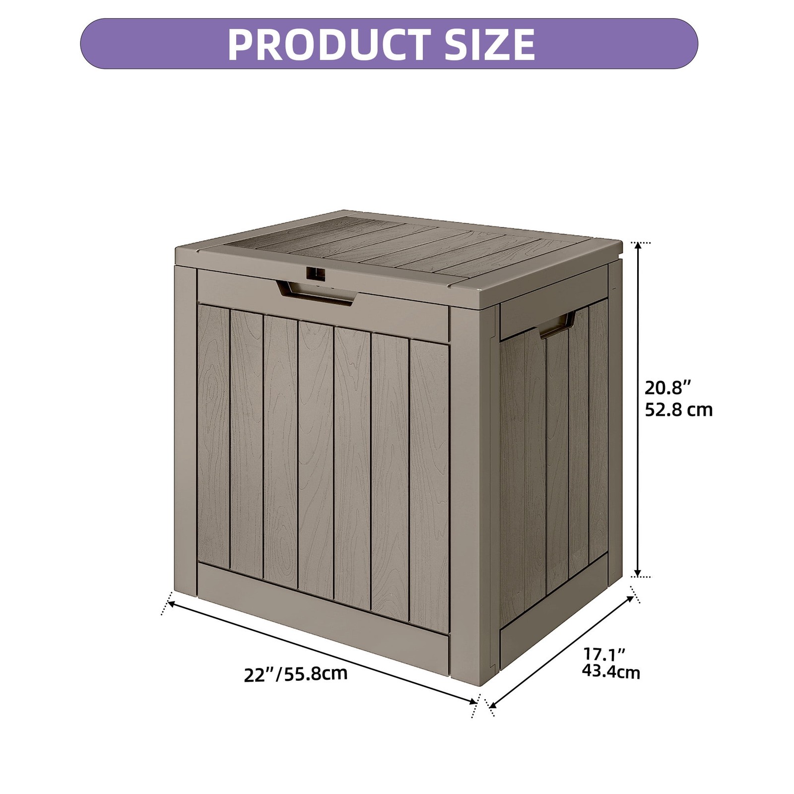 31 Gallon Lockable Resin Outdoor Storage Box, Waterproof Deck Box