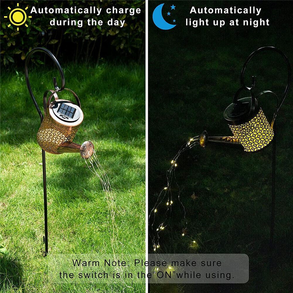 Solar Watering Can Lights Waterproof Hanging LED String Lights Outdoor Garden US