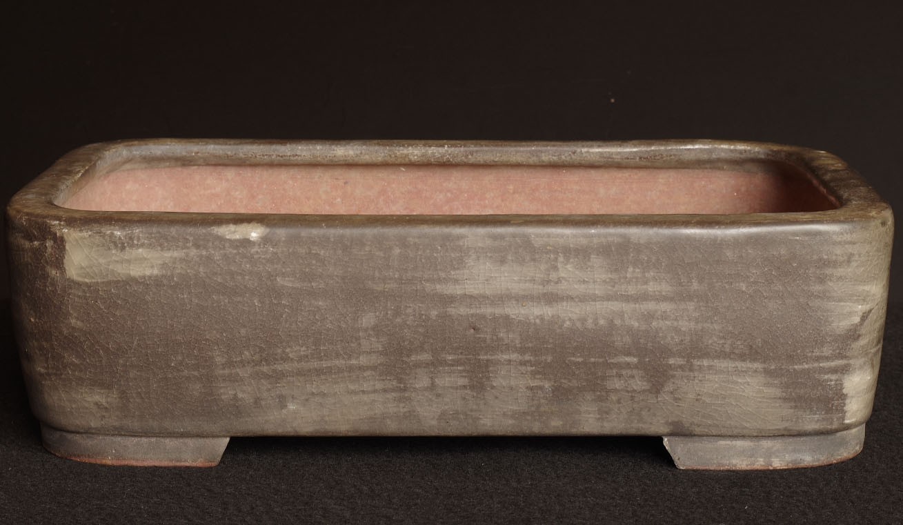Bonsai Pot Tokoname Taisho Period Kōran Kiln Glaze & Crackle Pattern Aged Japan