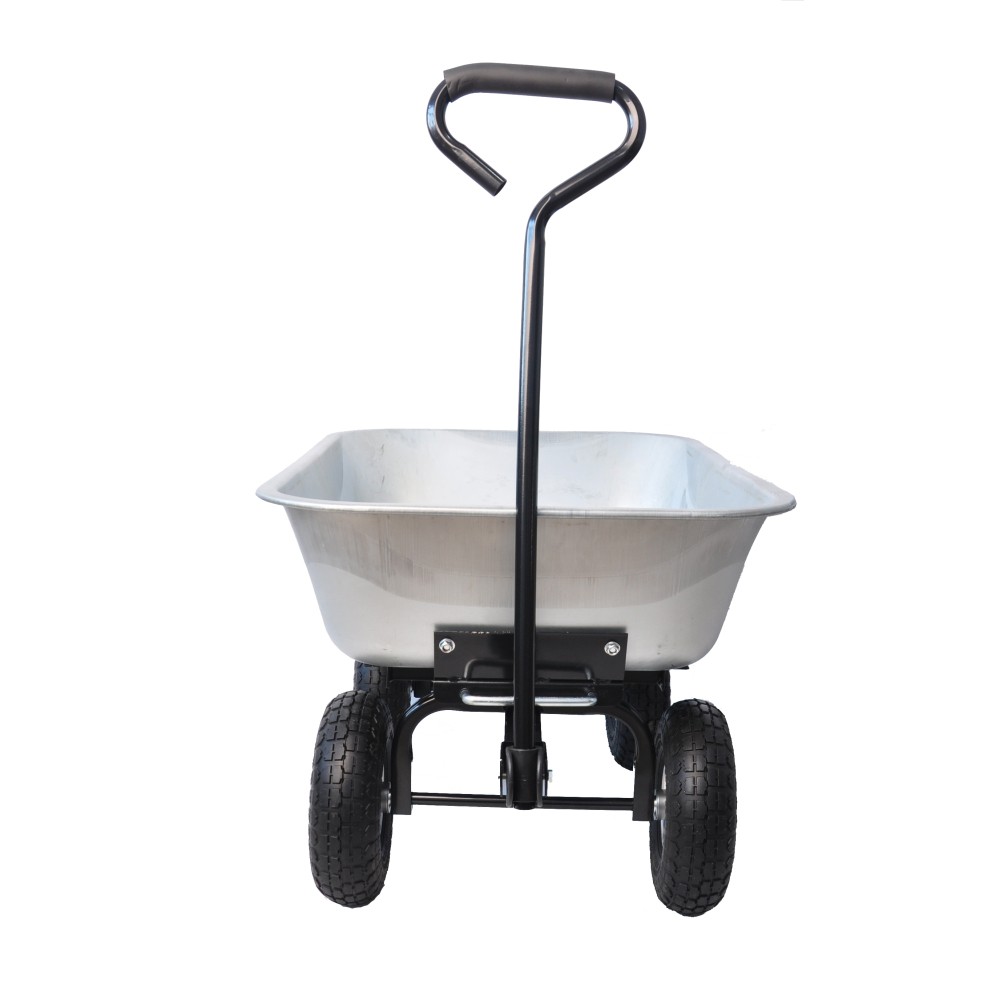Folding Garden Dump Cart 55L 300 Lb Capacity Steel Frame