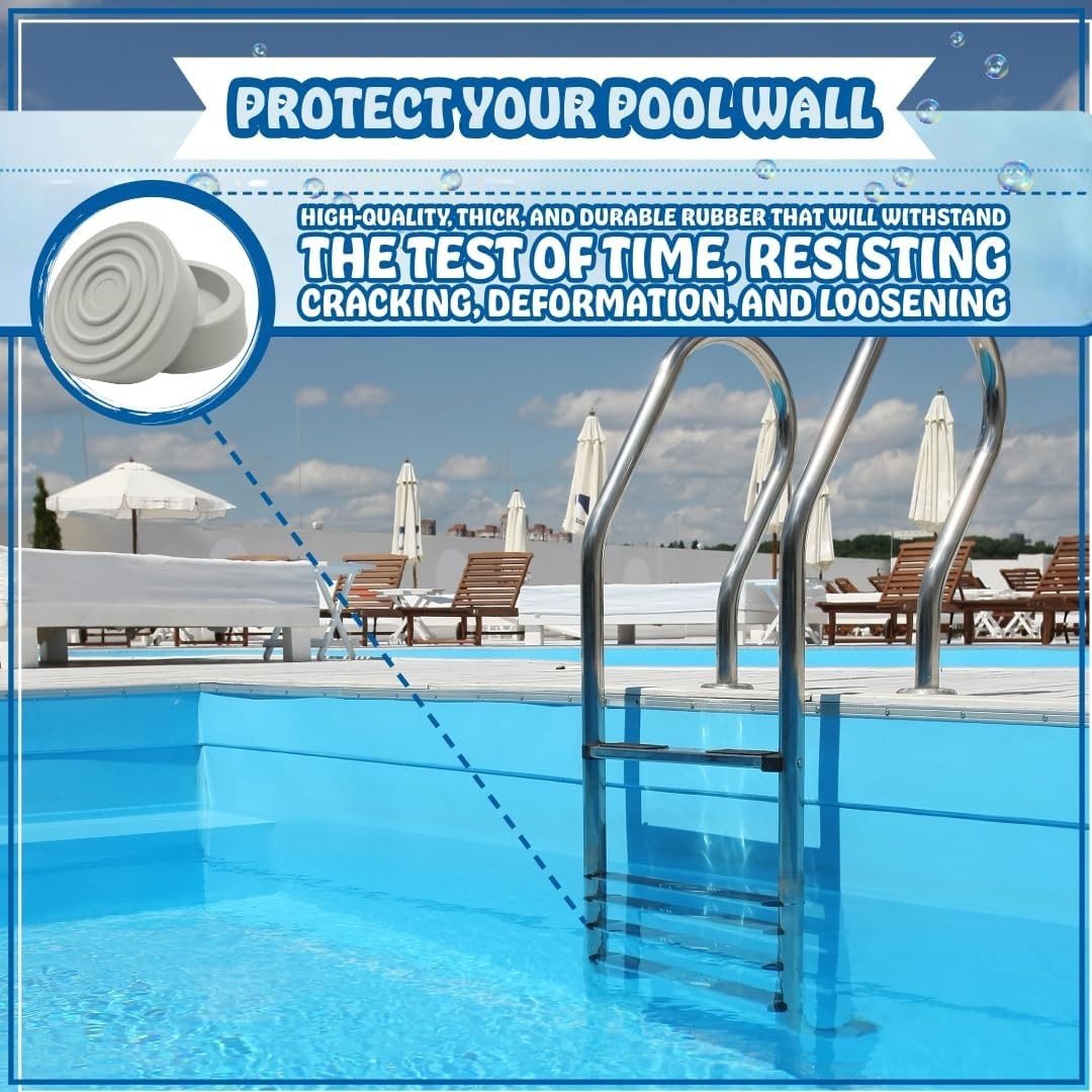 Pool Ladder Bumpers for Inground Pool , Plug Caps fit 1.9″ Standard Steps Tubing