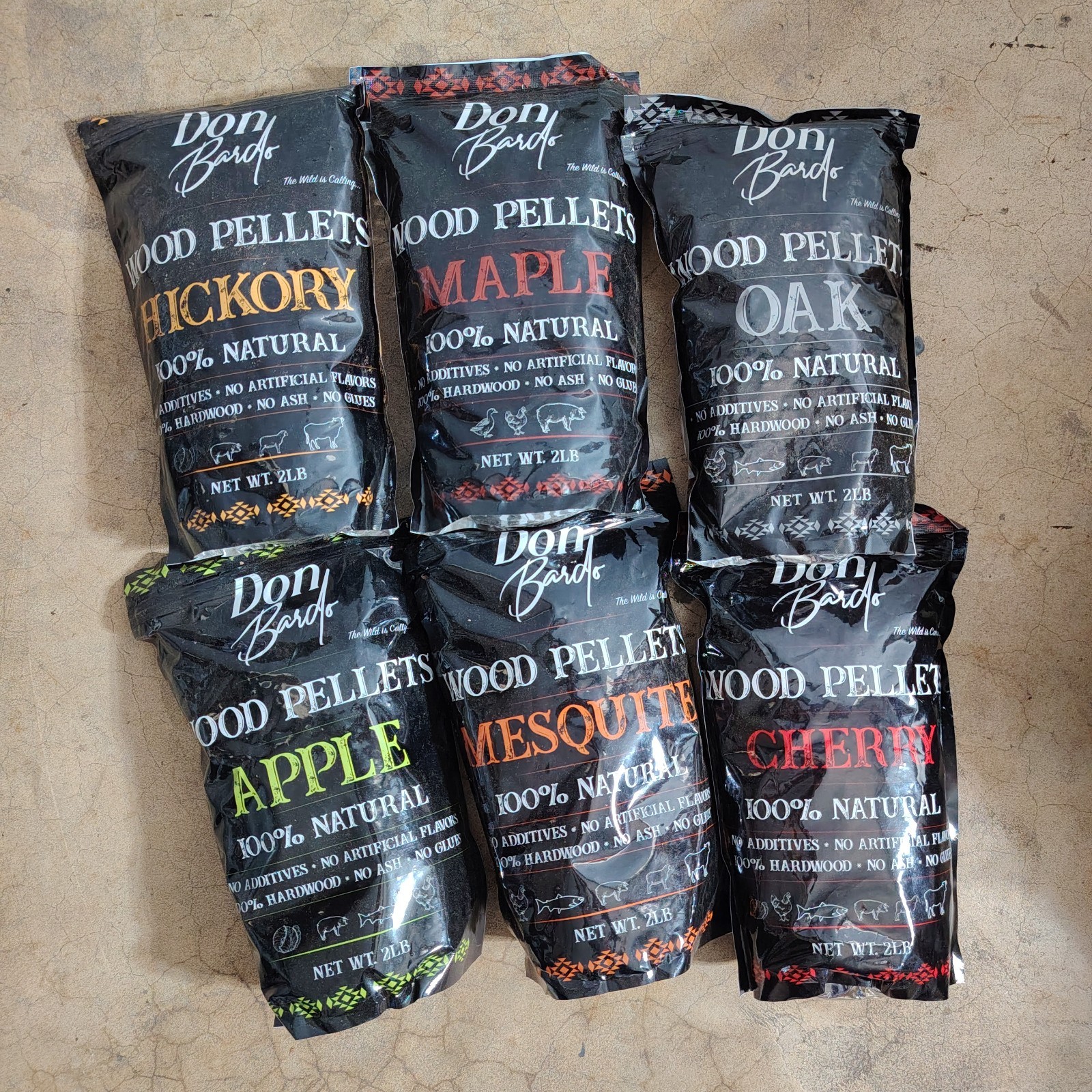 100 Natural Wood Pellets 6 Flavor Variety Pack Ninja Grill Smoker BBQ 12lb New