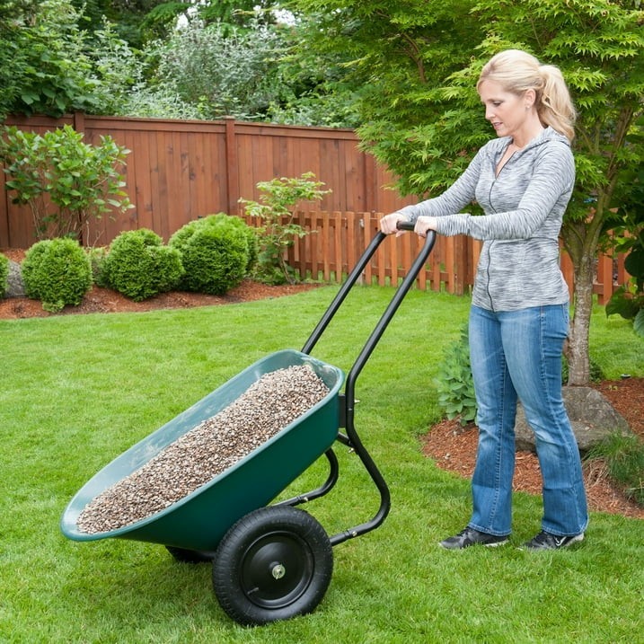 Garden Star Marathon Yard Rover 2-Wheel Poly Wheelbarrow Cart 300 lb
